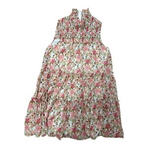 Taylor Floral Midi Dress - Pink and Green
